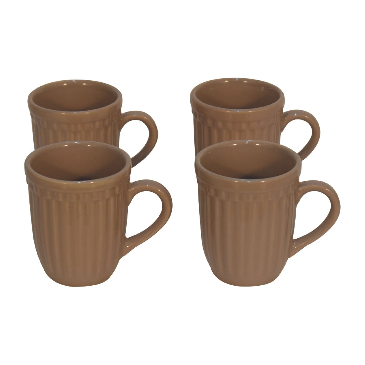 Beige Ribbed Mug Set of 4 NOVEX FURNITURES
