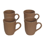 Beige Ribbed Mug Set of 4 NOVEX FURNITURES