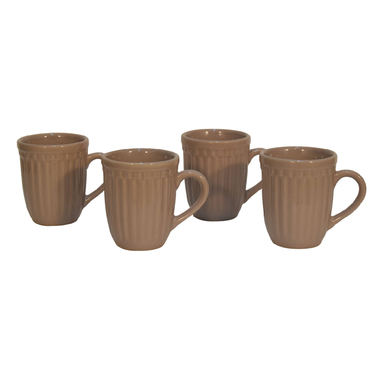 Beige Ribbed Mug Set of 4 NOVEX FURNITURES