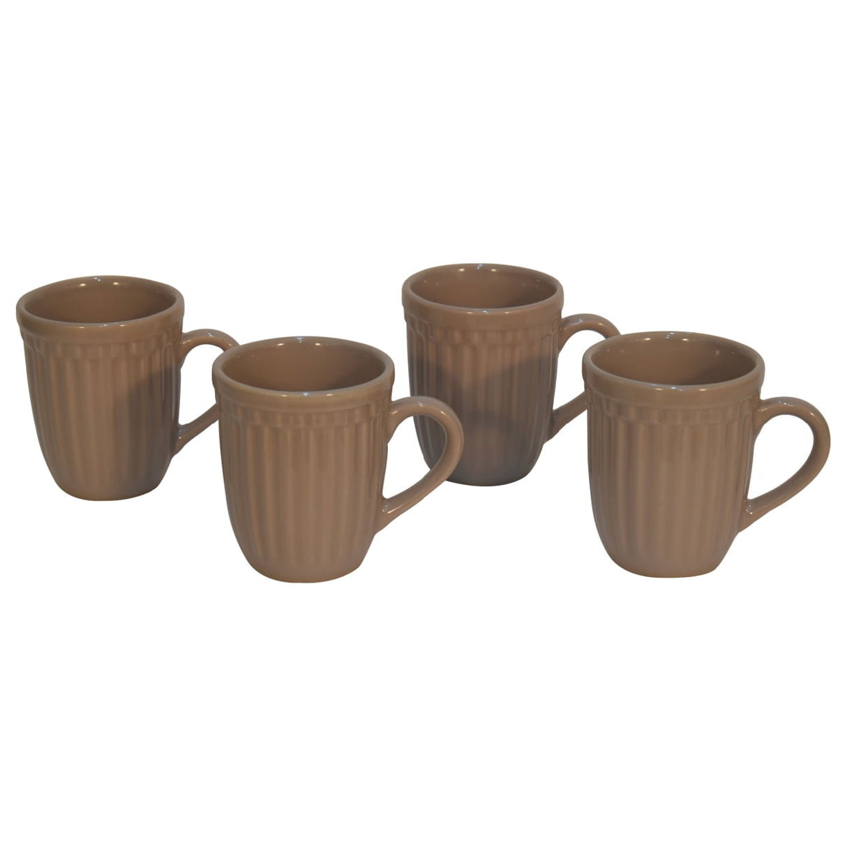 Beige Ribbed Mug Set of 4 NOVEX FURNITURES