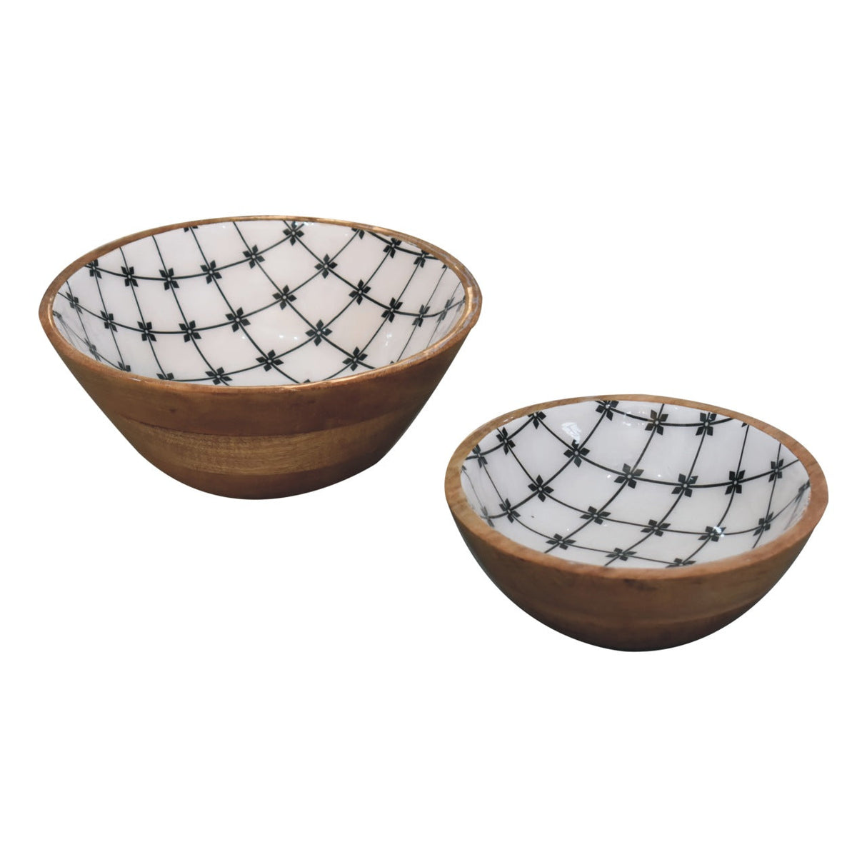 2x Lacquered Flower Bowl Set NOVEX FURNITURES