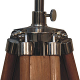 Chrome x Wood Teak Floor Lamp NOVEX FURNITURES