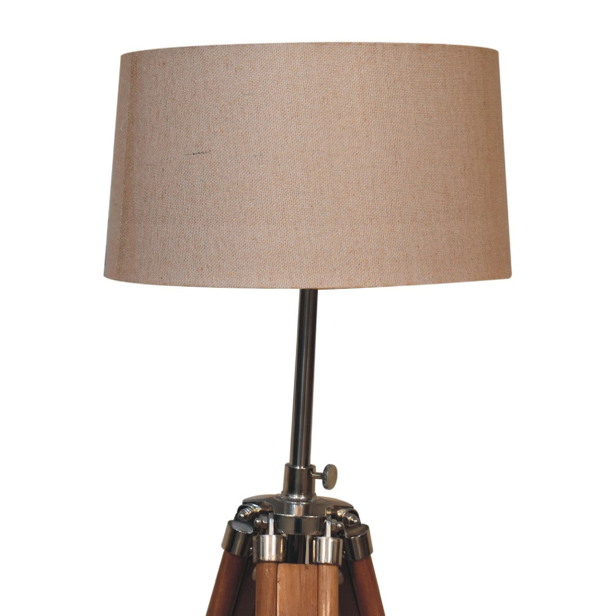 Chrome x Wood Teak Floor Lamp NOVEX FURNITURES