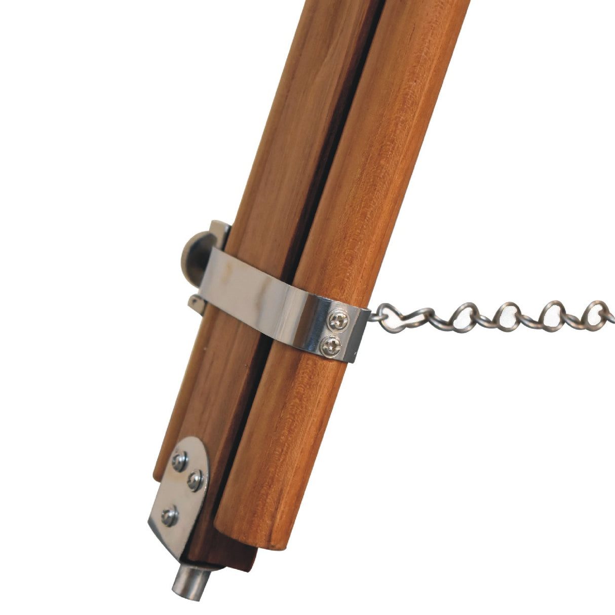 Chrome x Wood Teak Floor Lamp NOVEX FURNITURES