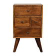 4 Drawer Multi Chestnut Bedside NOVEX FURNITURE