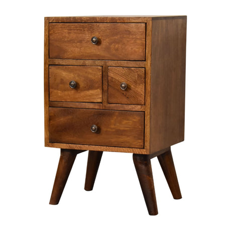 4 Drawer Multi Chestnut Bedside NOVEX FURNITURE