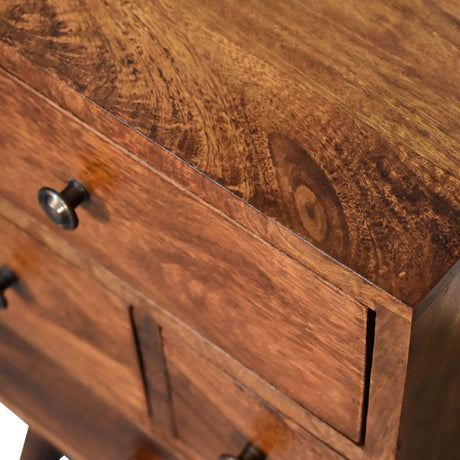 4 Drawer Multi Chestnut Bedside NOVEX FURNITURE