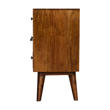 4 Drawer Multi Chestnut Bedside NOVEX FURNITURE