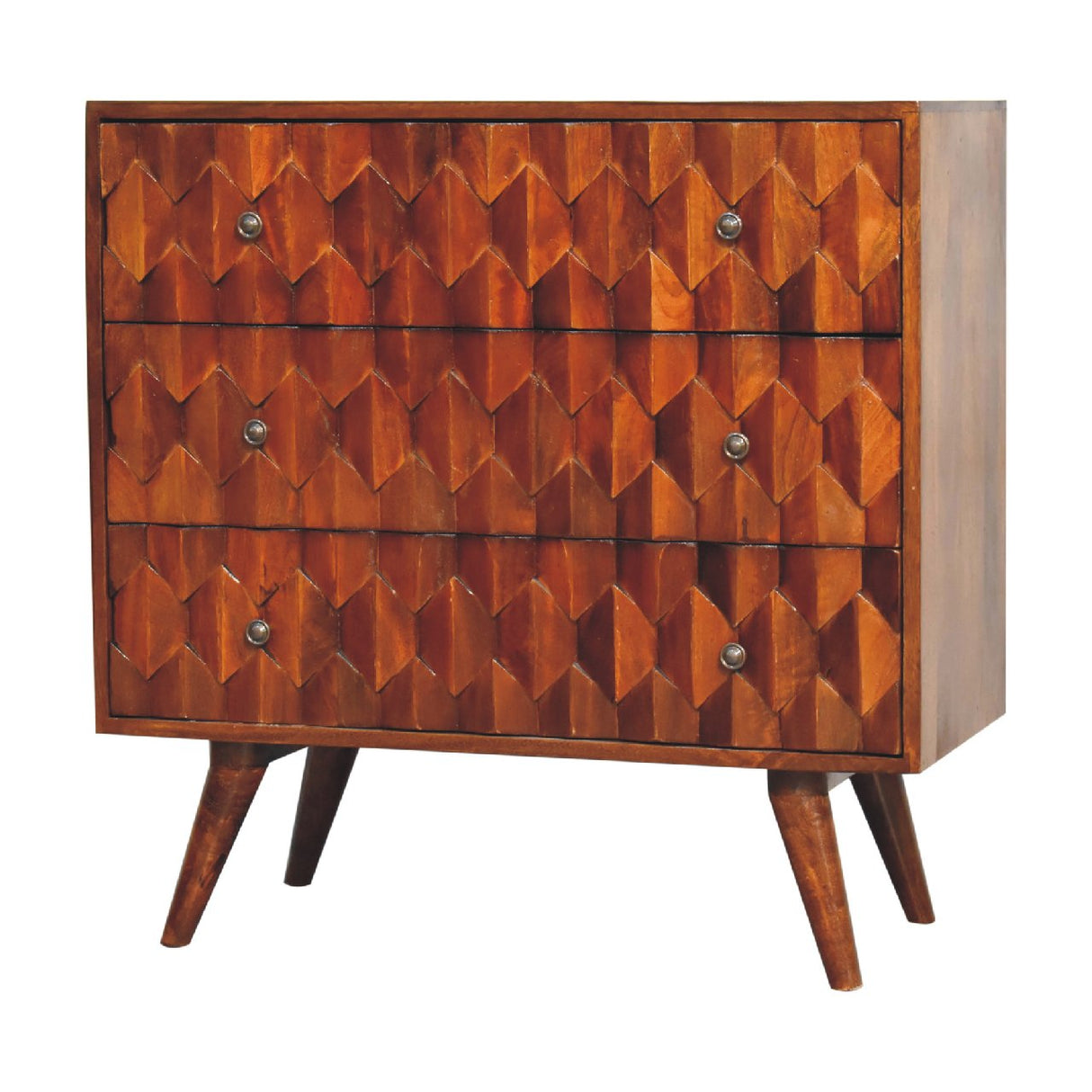 Pineapple Chestnut Carved Chest NOVEX FURNITURES