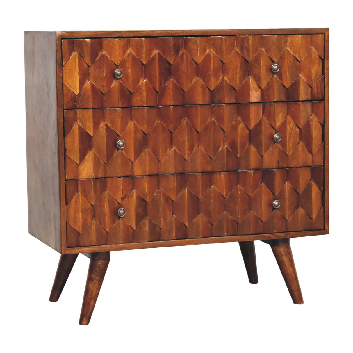Pineapple Chestnut Carved Chest NOVEX FURNITURES