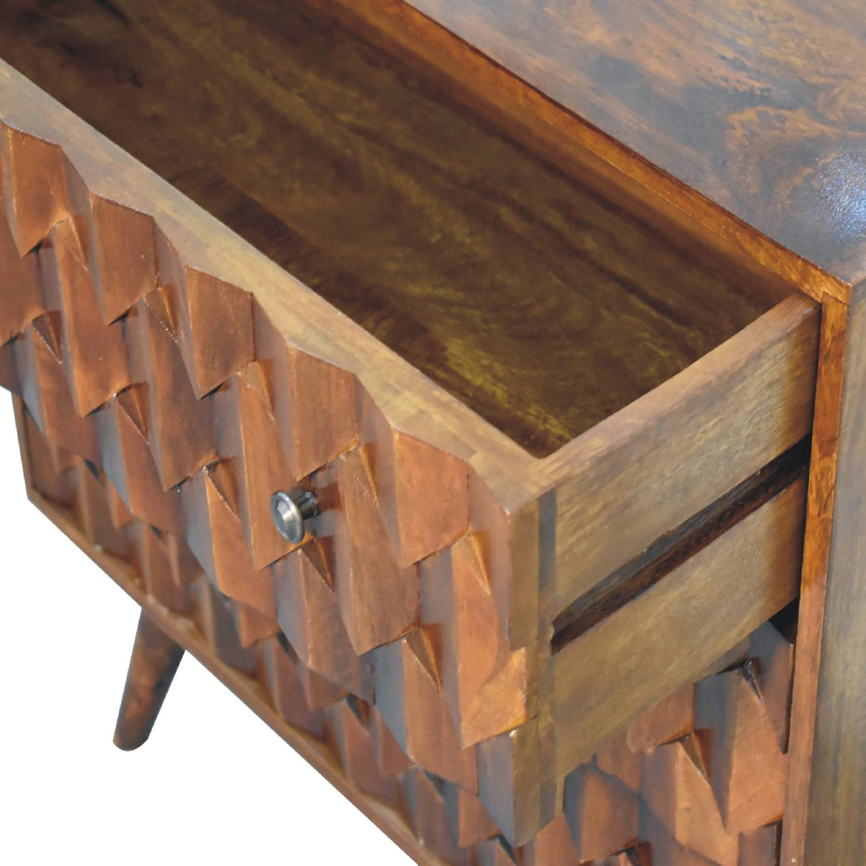Pineapple Chestnut Carved Chest NOVEX FURNITURES
