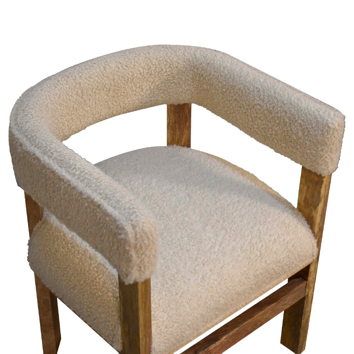 Cream Boucle Solid Wood Chair NOVEX FURNITURES