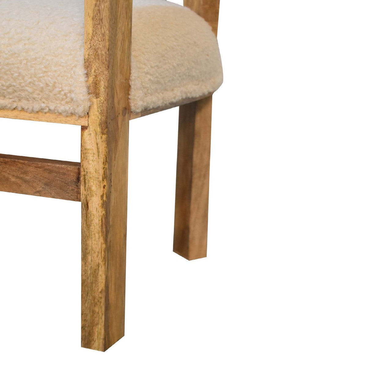 Cream Boucle Solid Wood Chair NOVEX FURNITURES