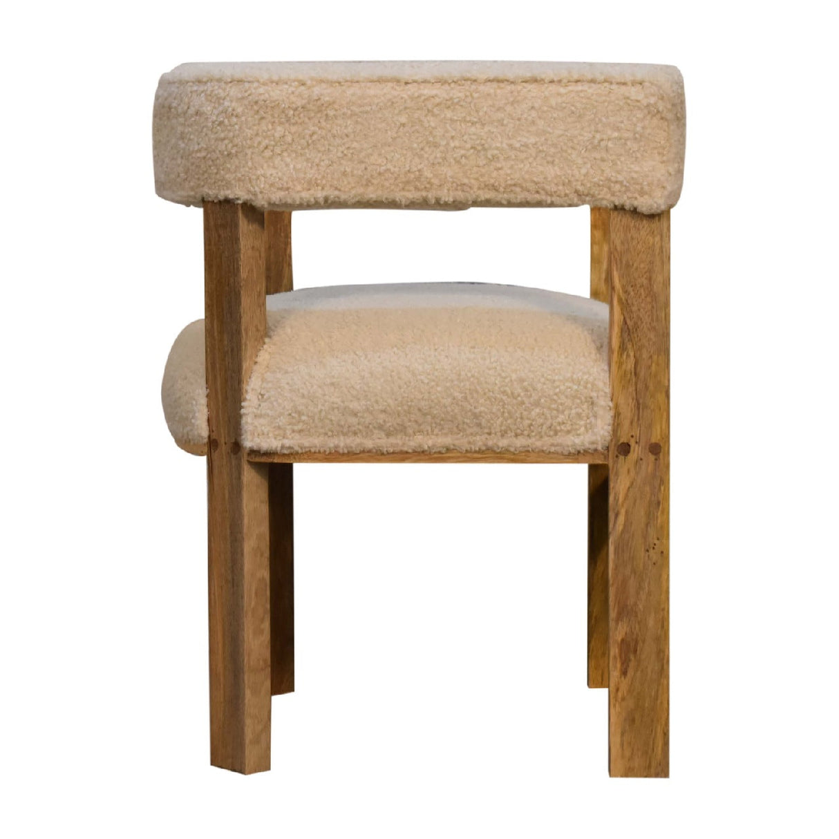 Cream Boucle Solid Wood Chair NOVEX FURNITURES