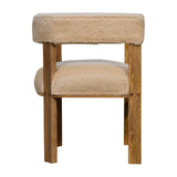 Cream Boucle Solid Wood Chair NOVEX FURNITURES