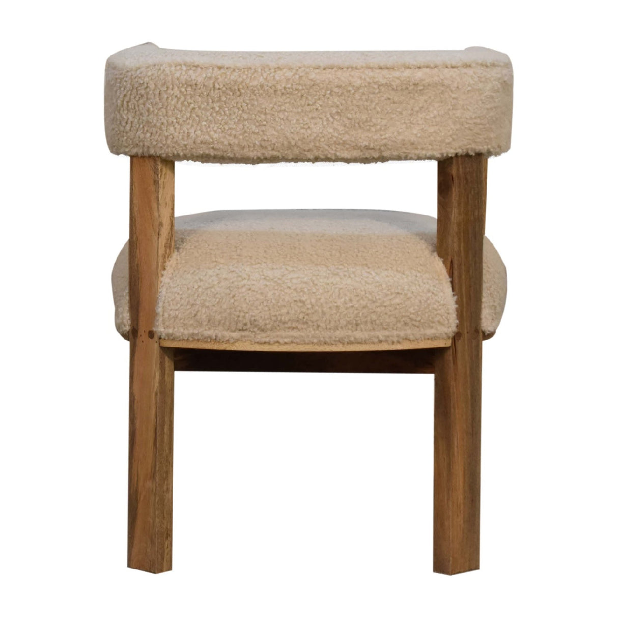 Cream Boucle Solid Wood Chair NOVEX FURNITURES