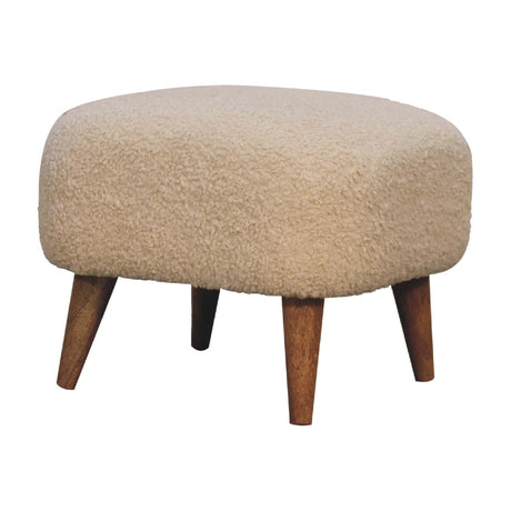 Boucle Cream Square Footstool NOVEX FURNITURES