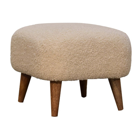 Boucle Cream Square Footstool NOVEX FURNITURES