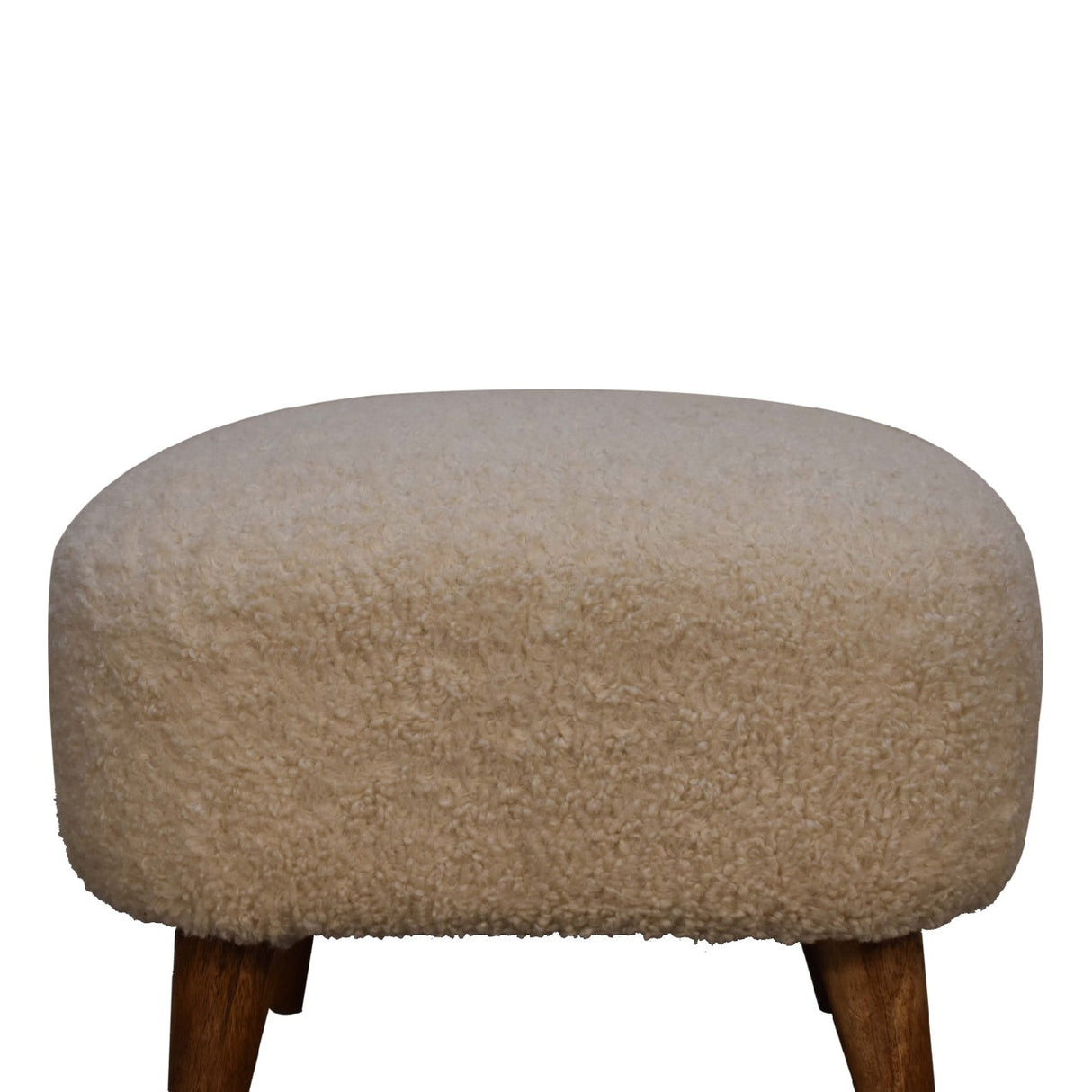 Boucle Cream Square Footstool NOVEX FURNITURES