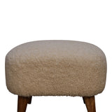 Boucle Cream Square Footstool NOVEX FURNITURES