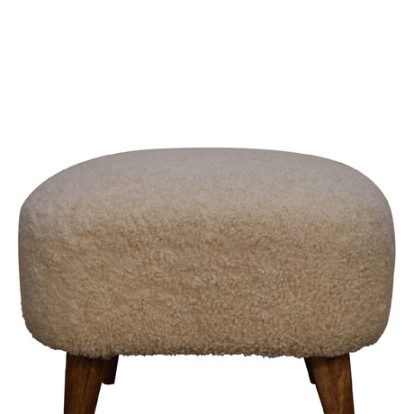 Boucle Cream Square Footstool NOVEX FURNITURES