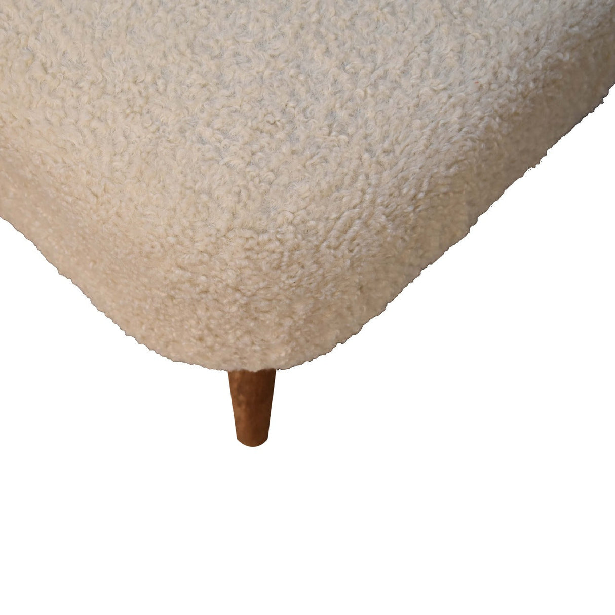 Boucle Cream Square Footstool NOVEX FURNITURES