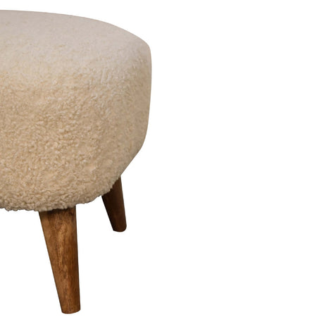 Boucle Cream Square Footstool NOVEX FURNITURES