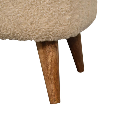 Boucle Cream Square Footstool NOVEX FURNITURES