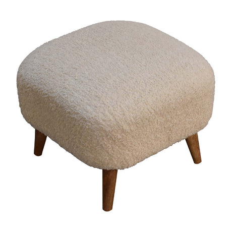 Boucle Cream Square Footstool NOVEX FURNITURES
