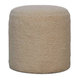 Boucle Cream Round Footstool NOVEX FURNITURES