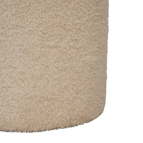 Boucle Cream Round Footstool NOVEX FURNITURES