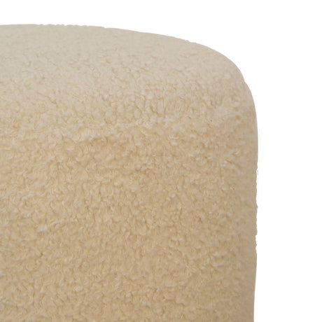 Boucle Cream Round Footstool NOVEX FURNITURES
