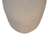 Boucle Cream Round Footstool NOVEX FURNITURES