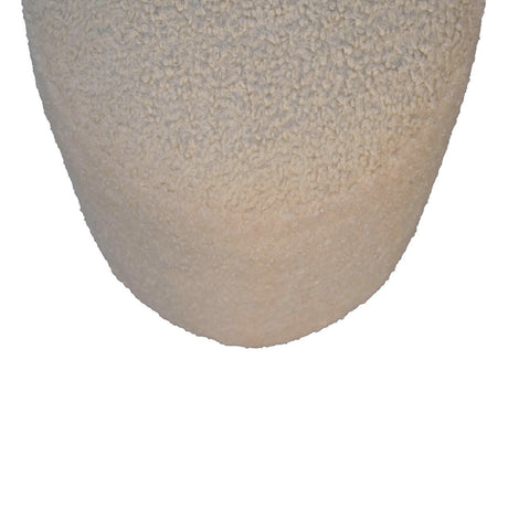 Boucle Cream Round Footstool NOVEX FURNITURES