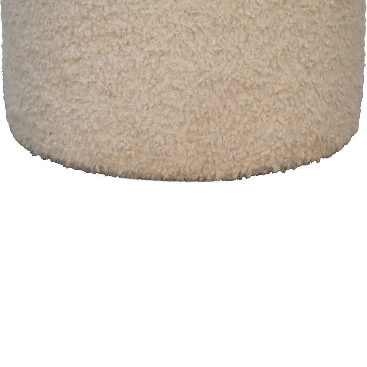 Boucle Cream Round Footstool NOVEX FURNITURES