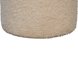 Boucle Cream Round Footstool NOVEX FURNITURES