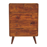 2 over 3 Curved Chestnut Chest NOVEX FURNITURES
