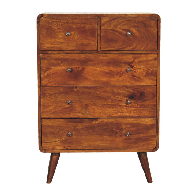 2 over 3 Curved Chestnut Chest NOVEX FURNITURES