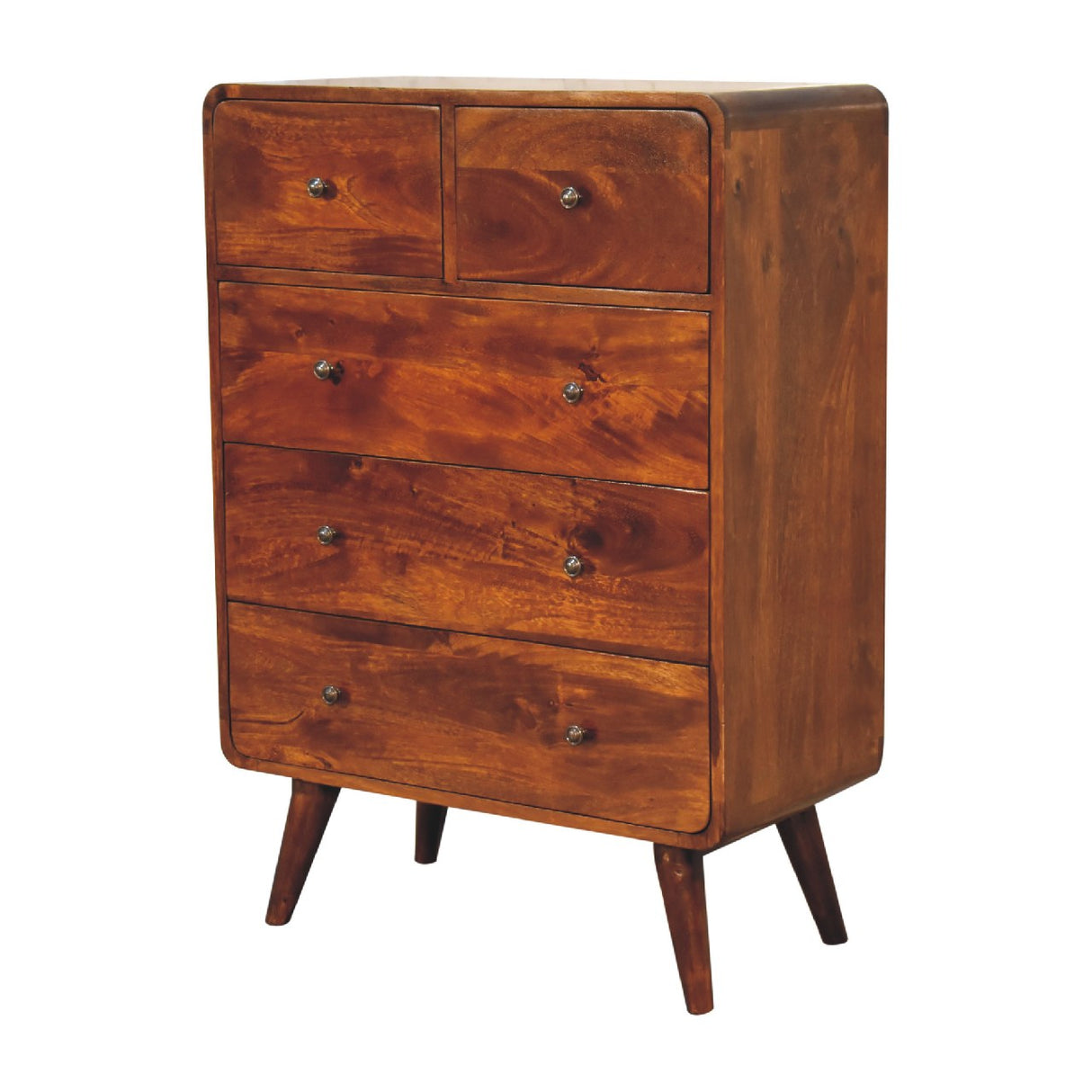 2 over 3 Curved Chestnut Chest NOVEX FURNITURES