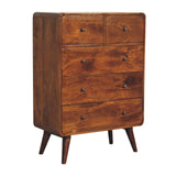 2 over 3 Curved Chestnut Chest NOVEX FURNITURES