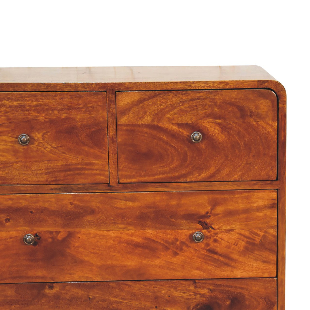 2 over 3 Curved Chestnut Chest NOVEX FURNITURES