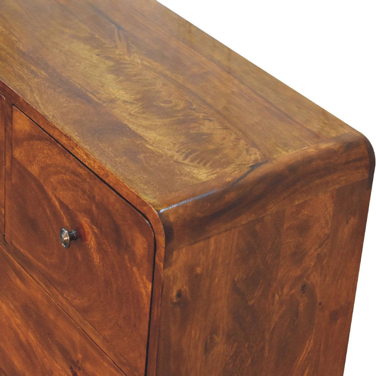 2 over 3 Curved Chestnut Chest NOVEX FURNITURES