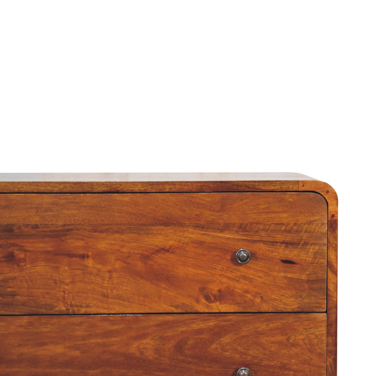 2 Drawer Curved Chestnut Chest NOVEX FURNITURES