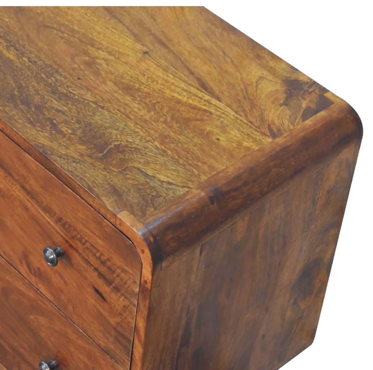 2 Drawer Curved Chestnut Chest NOVEX FURNITURES
