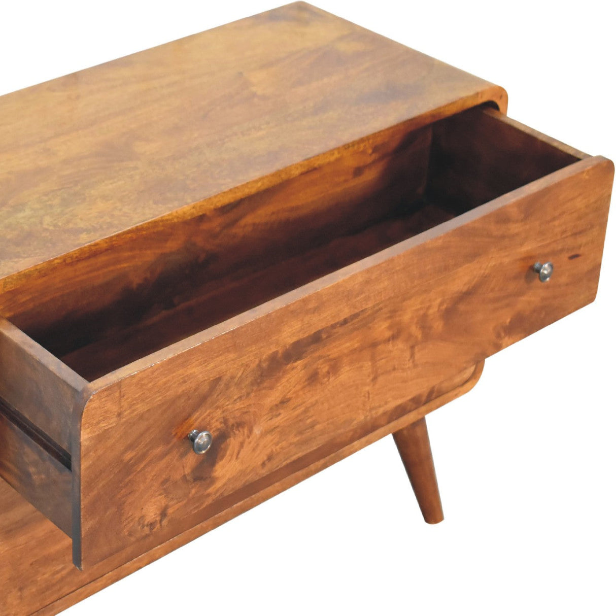 2 Drawer Curved Chestnut Chest NOVEX FURNITURES