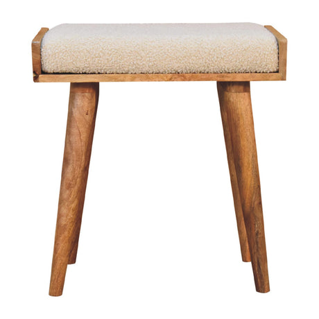 Boucle Cream Tray Style Footstool NOVEX FURNITURES