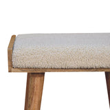 Boucle Cream Tray Style Footstool NOVEX FURNITURES