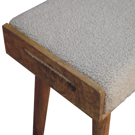 Boucle Cream Tray Style Footstool NOVEX FURNITURES
