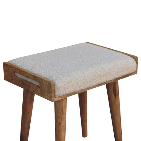 Boucle Cream Tray Style Footstool NOVEX FURNITURES