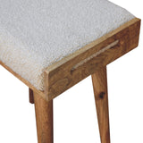Boucle Cream Tray Style Footstool NOVEX FURNITURES